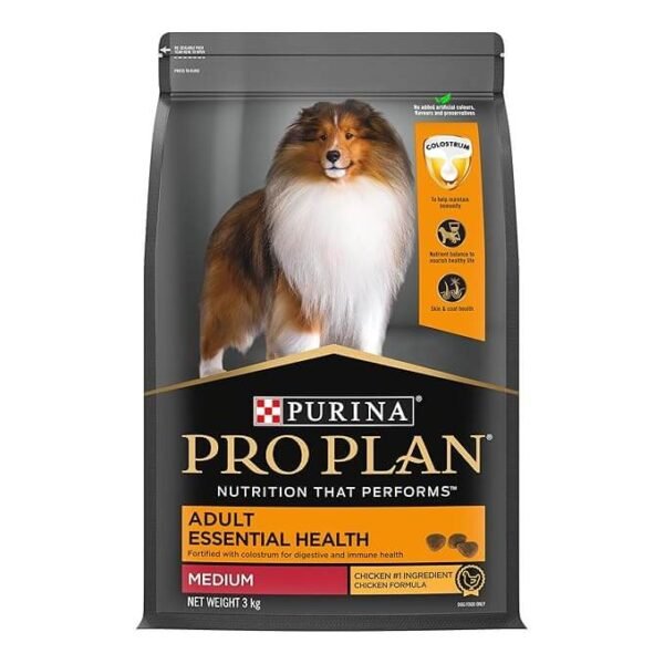 PURINA Pro Plan Adult Dog Kibble Food for Medium Sized Dogs, (3Kg/15kg)