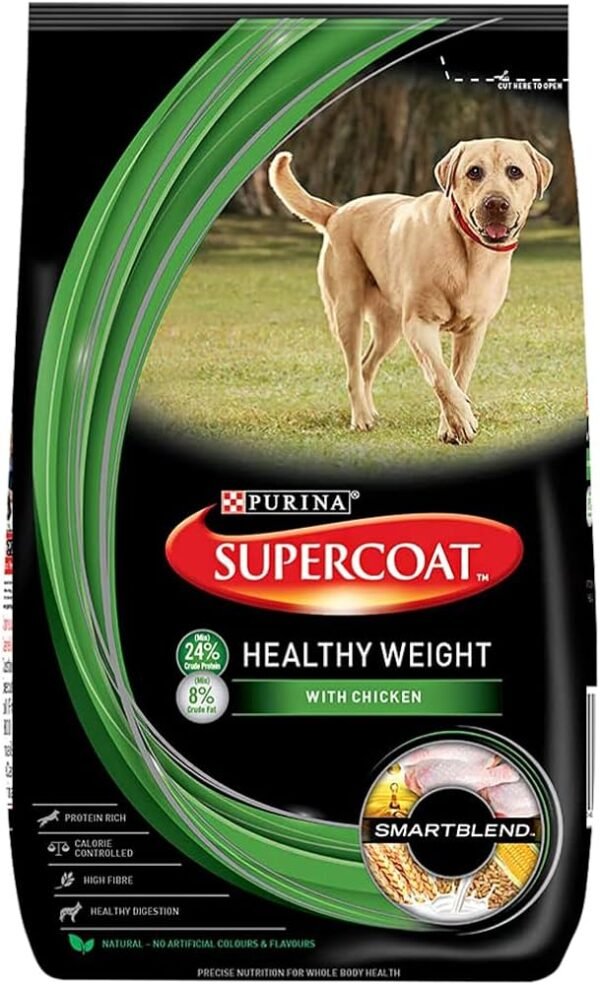 Purina Supercoat Healthy Weight Adult Dog Dry Food, Chicken – 3kg