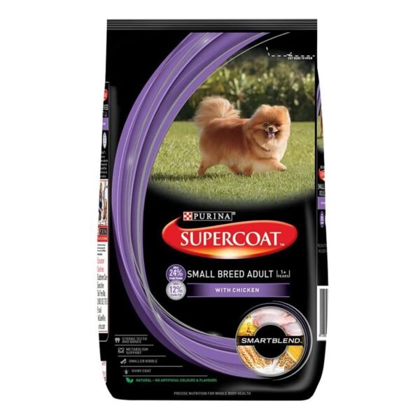 Purina Supercoat Adult Small Breed Dry Dog Food, Chicken – 3kg