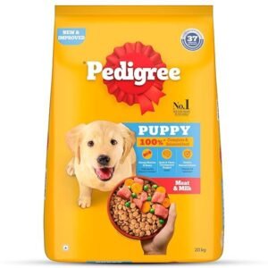 Pedigree Puppy Dry Dog Food, Meat & Milk (20kg)
